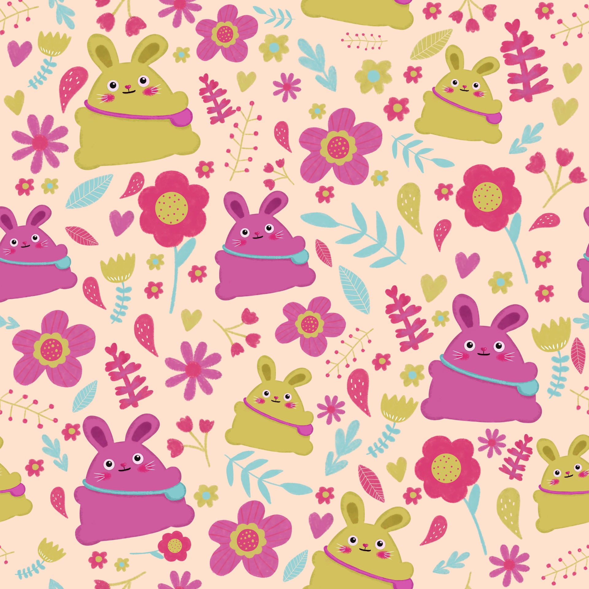 Estampa infantil coelhos 