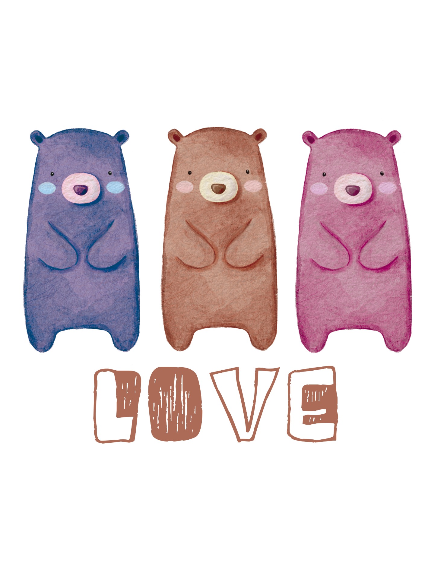 Estampa localizada ursos 