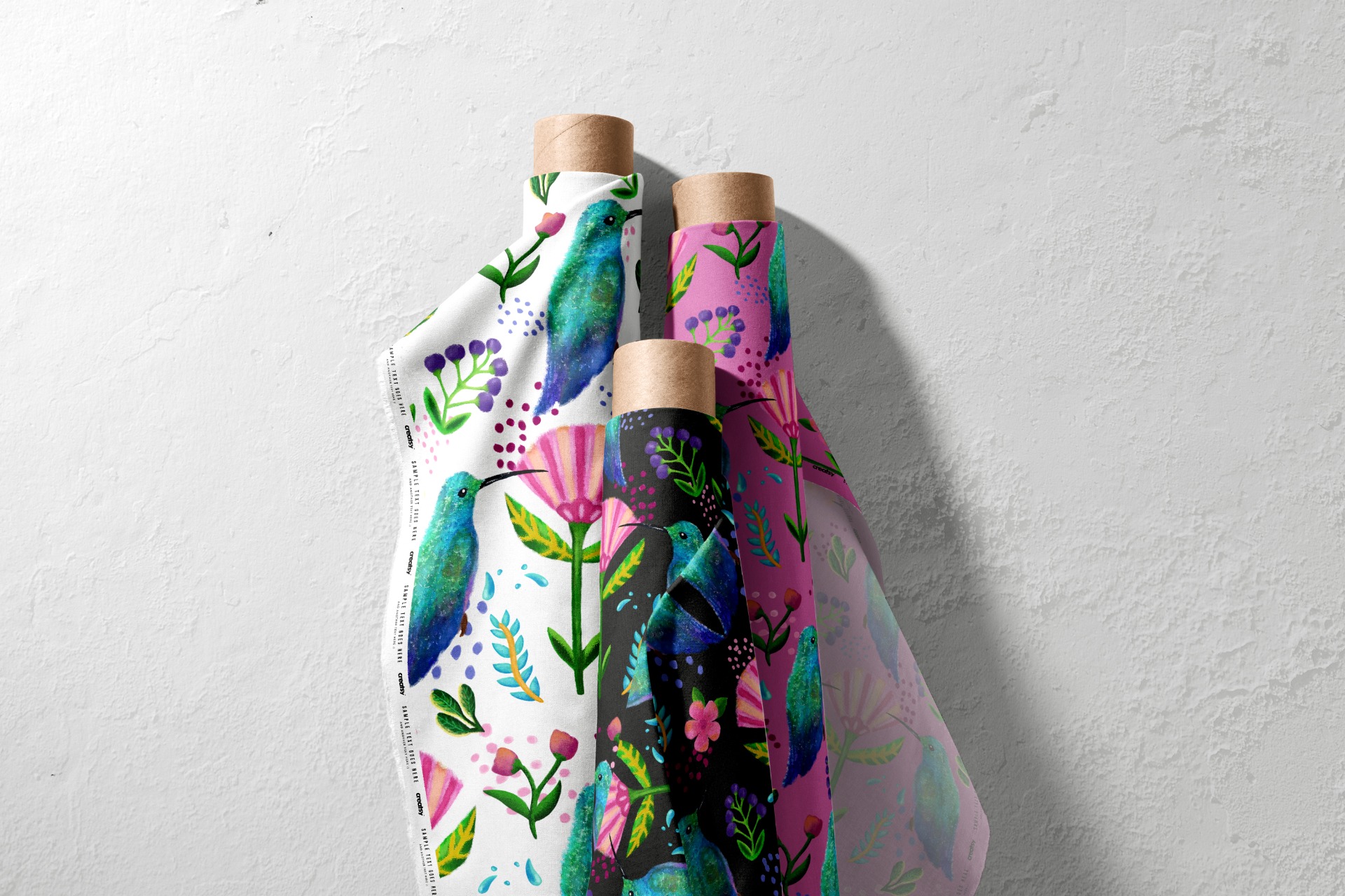 Mockup estampa beija flor