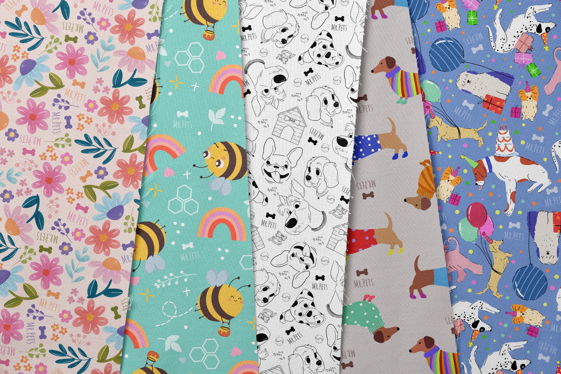 Projeto de estampas para a marca MR PETS